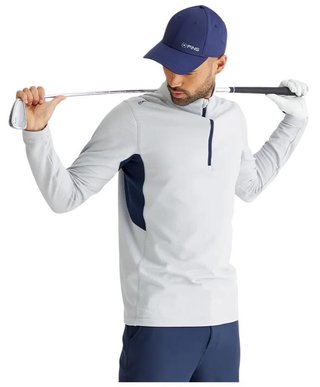 PING Rhodri Half Zip Fleece felpa uomo, silver/navy