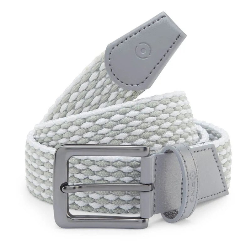 PING Stretch Webbing mens belt, grigio/bianco