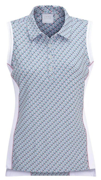 PING Colleen Sleeveless polo da donna, neoteric/bianco