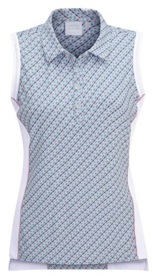 PING Colleen Sleeveless polo da donna, neoteric/bianco