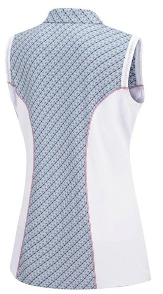 PING Colleen Sleeveless polo da donna, neoteric/bianco