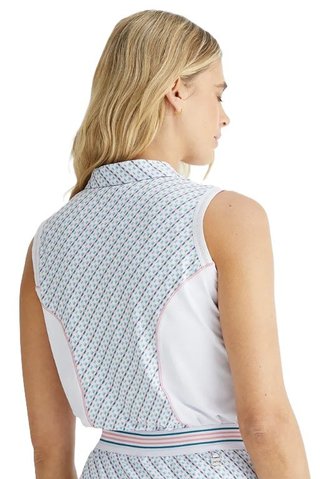 PING Colleen Sleeveless polo da donna, neoteric/bianco
