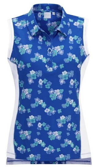 PING Colleen Sleeveless polo da donna, viibrant bloom/bianco
