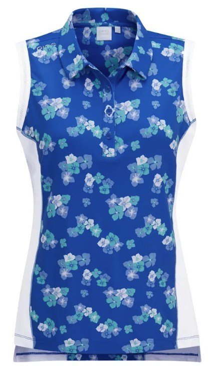 PING Colleen Sleeveless polo da donna, viibrant bloom/bianco