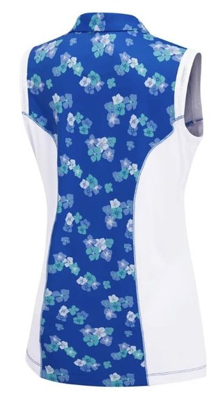 PING Colleen Sleeveless polo da donna, viibrant bloom/bianco