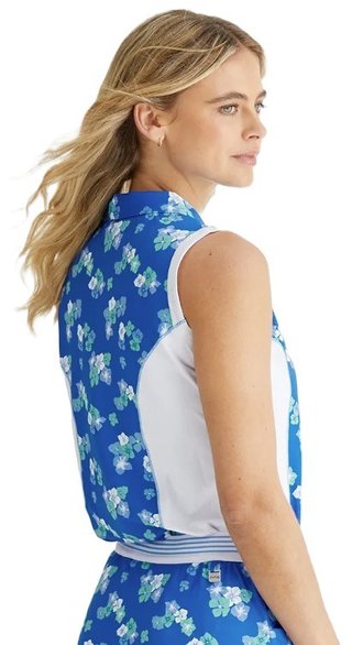 PING Colleen Sleeveless polo da donna, viibrant bloom/bianco