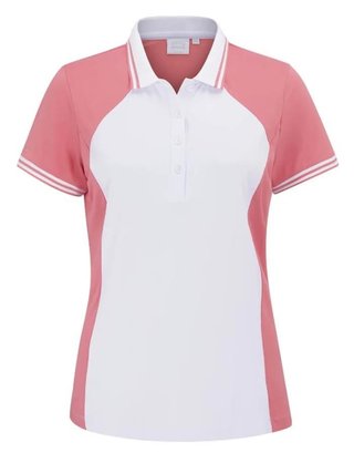 PING Ali polo donna manica corta, sweet pea/white