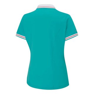 PING Ali polo da donna a maniche corte, acquamarina brillante/bianco