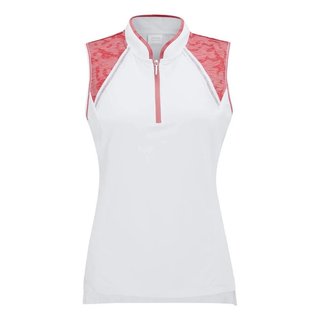 PING Nala Colour Block Sleeveless polo donna, white/sweat pea