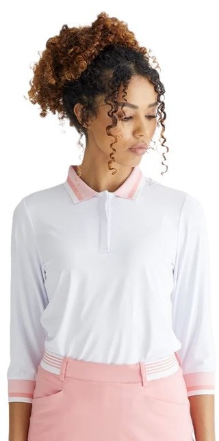 PING Lindsey polo da donna, bianco/sweet pea