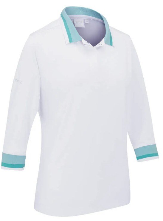 PING Lindsey polo da donna, bianco/acqua brillante