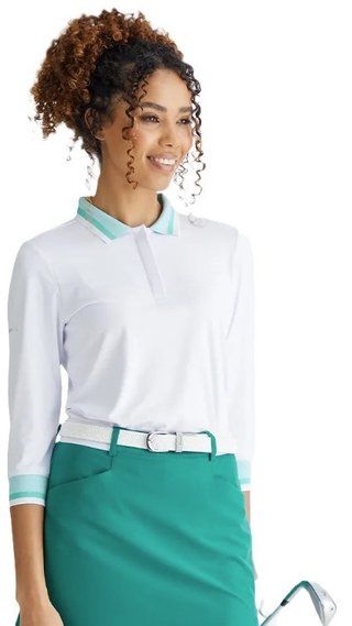 PING Lindsey polo da donna, bianco/acqua brillante