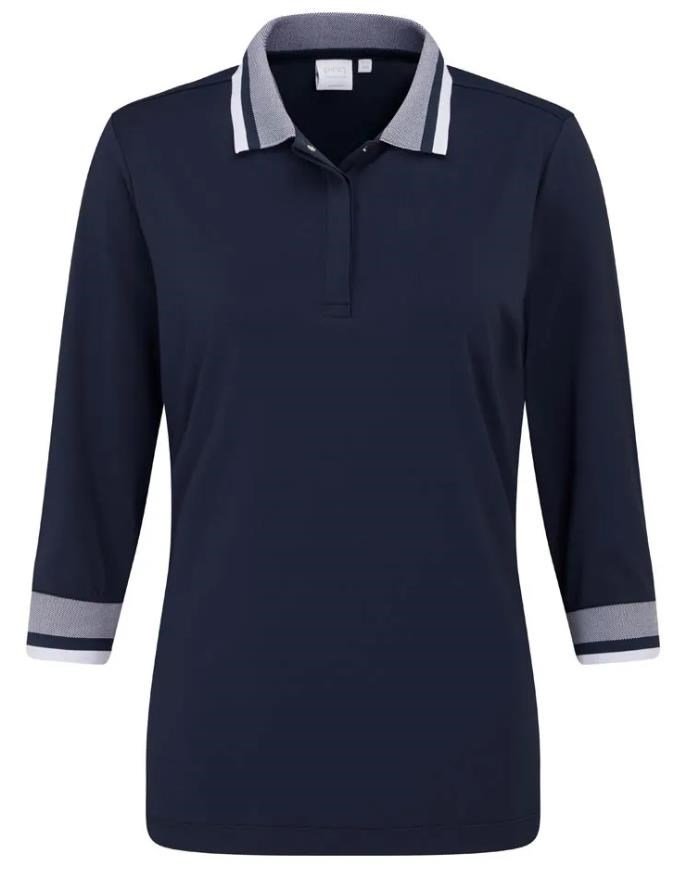 PING Lindsey polo da donna, blu navy/bianco