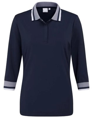 PING Lindsey polo da donna, blu navy/bianco