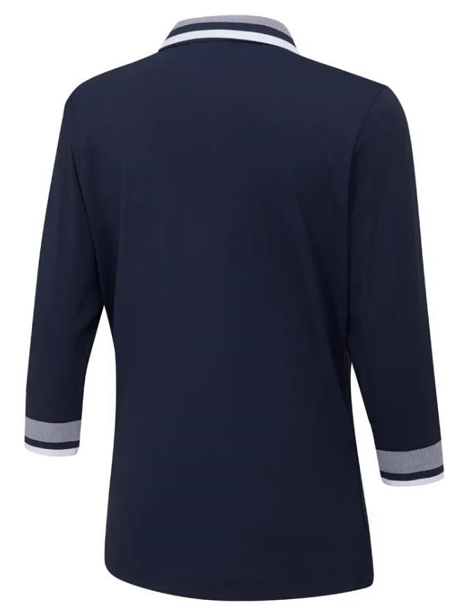 PING Lindsey polo da donna, blu navy/bianco