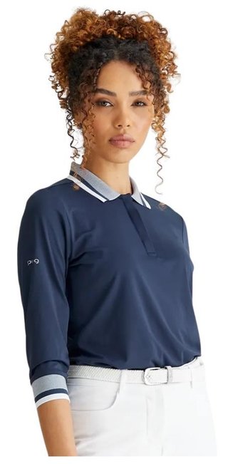 PING Lindsey polo da donna, blu navy/bianco