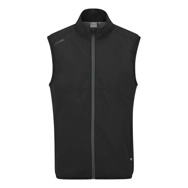 PING Ashbourne gilet in pile da uomo, nero/asfalto
