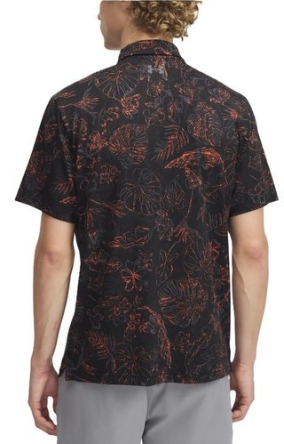 Under Armour Playoff 3.0 Printed polo da uomo, nero/fuoco/castlerock