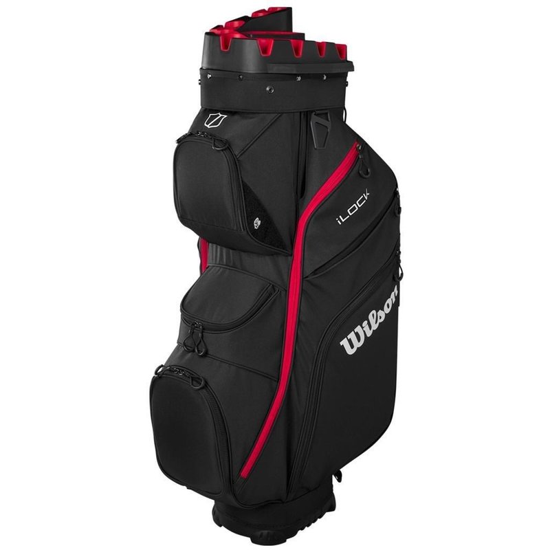 Wilson I Lock cart bag, nero/rosso