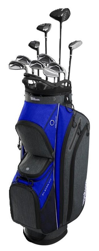Wilson Player Fit Premium set da golf da uomo, grafite + borsa da carrello, rosso