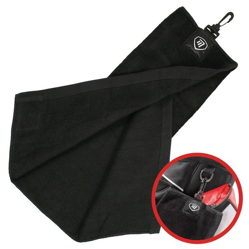 Masters Golf Masters Tri-Fold asciugamano da golf, nero