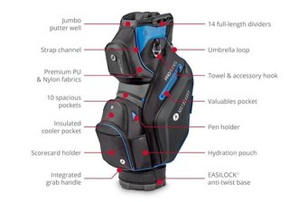 Motocaddy Pro-Series cart bag, nero/lime