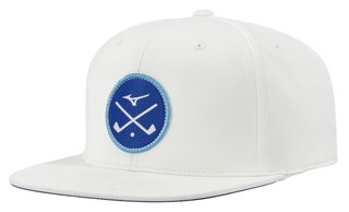Mizuno Crossed Clubs Snapback cappellino da golf, bianco