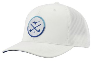 Mizuno Crossed Clubs Meshback cappellino da uomo, bianco