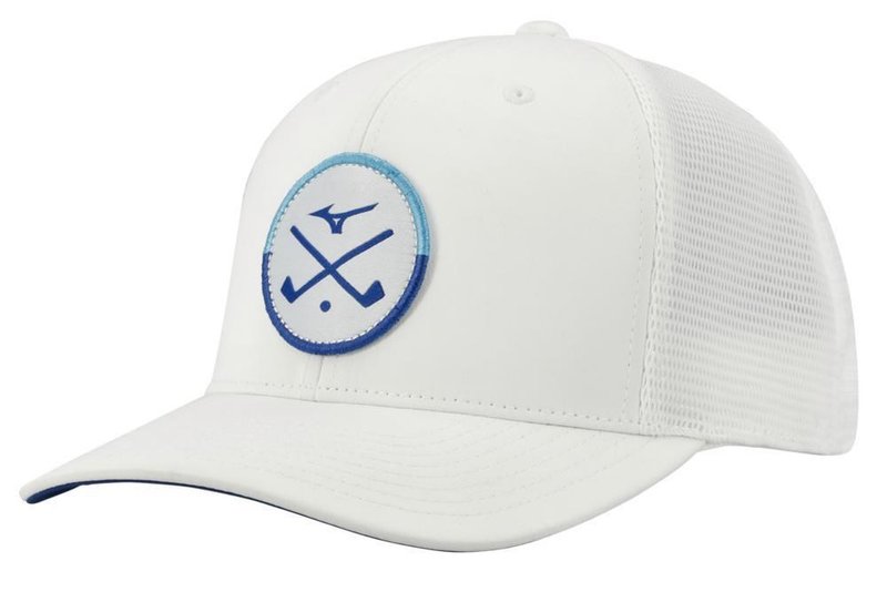 Mizuno Crossed Clubs Meshback cappellino da uomo, bianco