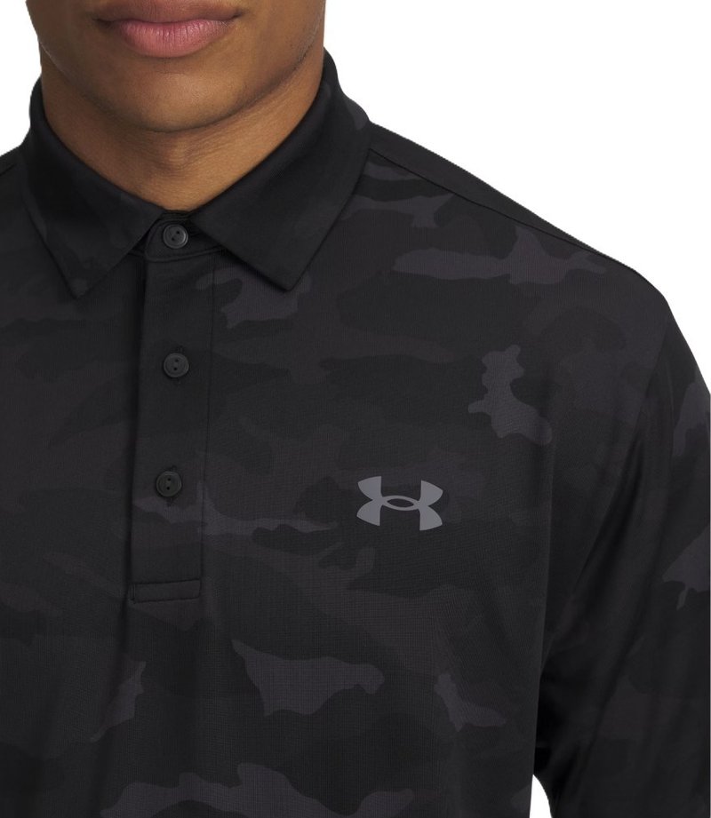 Under Armour Playoff 3.0 Printed polo da uomo, nero