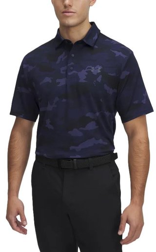 Under Armour Playoff 3.0 Printed polo da uomo, midnight navy/downpour grey