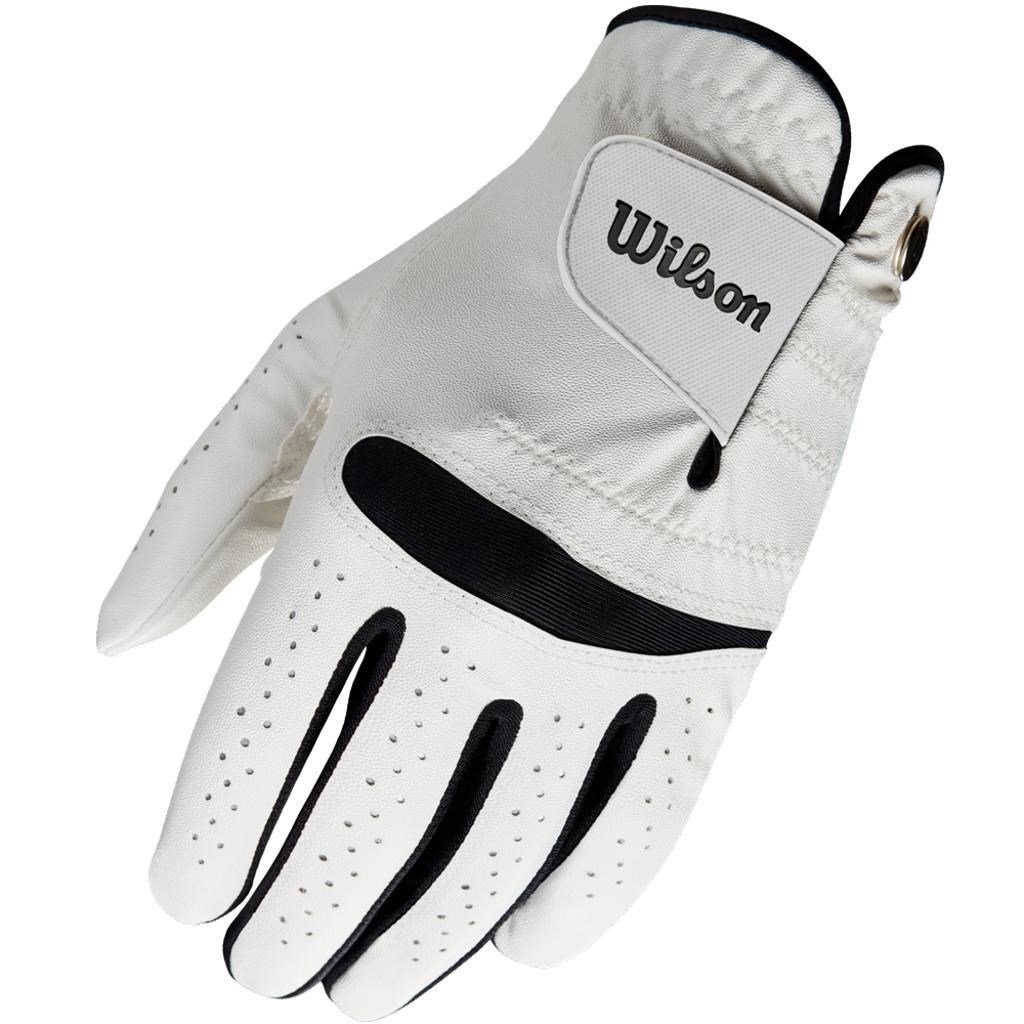 Wilson Feel Plus guanto da golf uomo, bianco