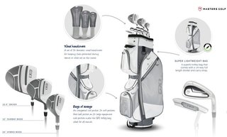 Masters GX1 set da golf da donna, grafite + cart bag