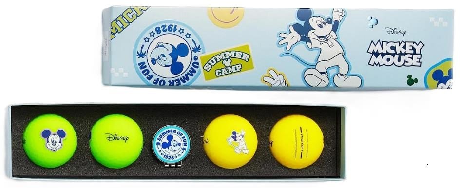 Volvik VIVID Lite DISNEY MICKEY Mouse 2.0 golf pack (4 balls + ballmarker), mix di colori