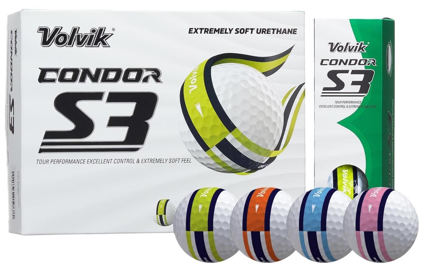 Volvik CONDOR S3 palline da golf, multi