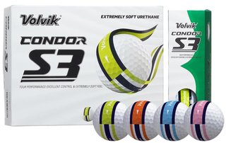 Volvik CONDOR S3 palline da golf, multi