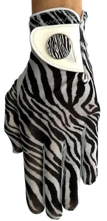 Best of Golf America Zebra guanto da golf donna, bianco/nero