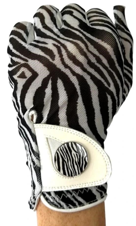 Best of Golf America Zebra guanto da golf donna, bianco/nero