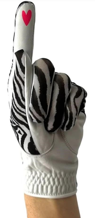 Best of Golf America Zebra guanto da golf donna, bianco/nero