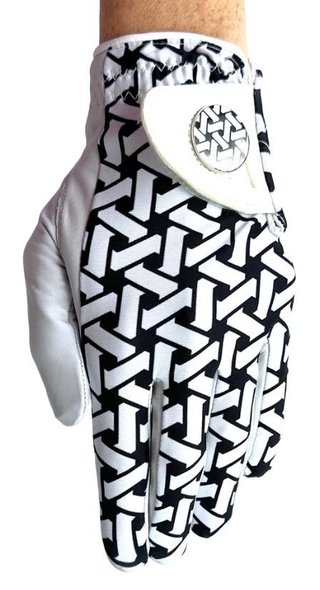 Best of Golf America Check guanto da golf donna, bianco/nero