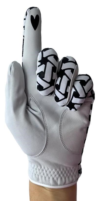 Best of Golf America Check guanto da golf donna, bianco/nero