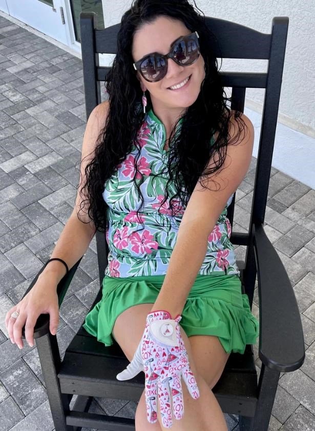Best of Golf America XOXO guanto da donna, rosa/bianco