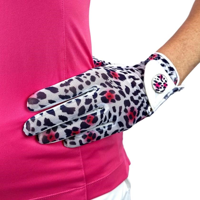 Best of Golf America Ladybird guanto da golf donna, bianco/rosa