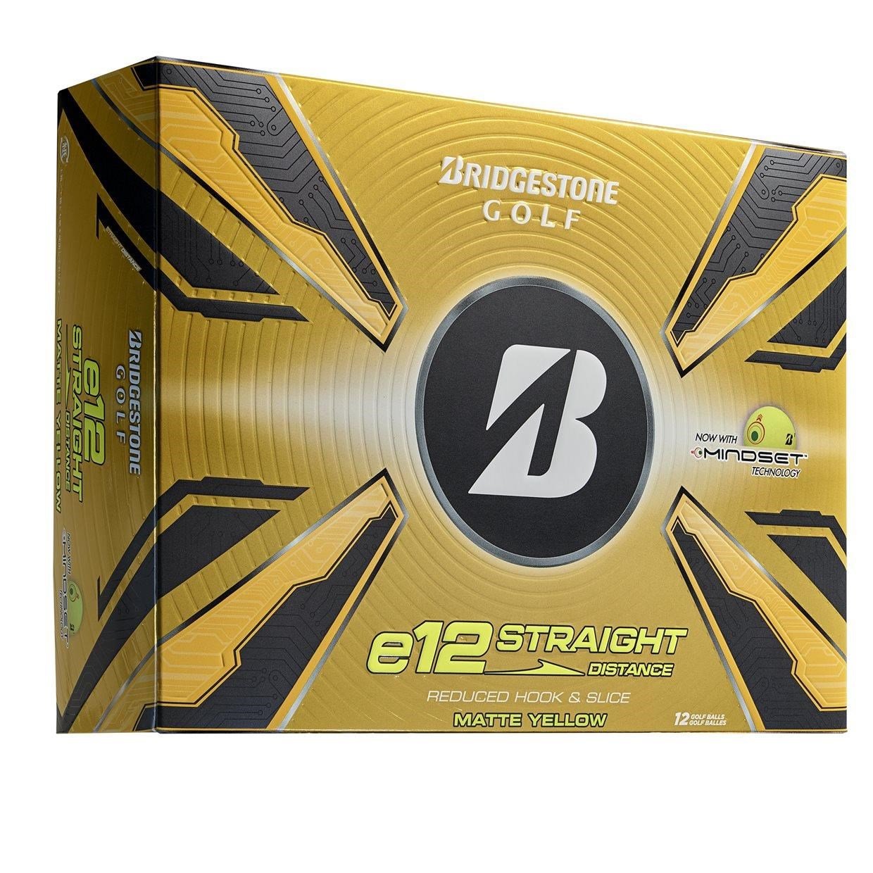 Bridgestone e12 Straight MindSet palline da golf, gialle opache