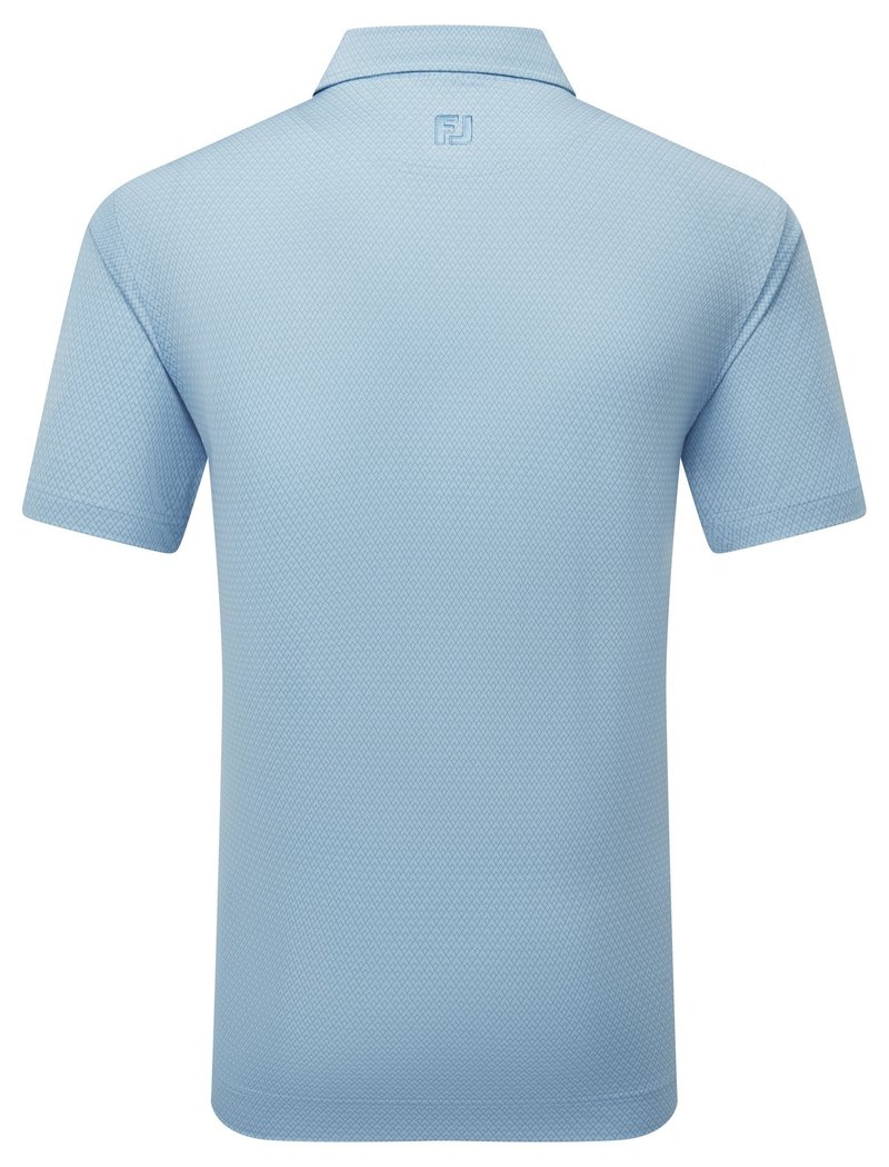 FootJoy Deco Diamond Print polo da uomo, air blue/high tide