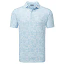 FootJoy GARDEN PRINT polo da uomo, air blue