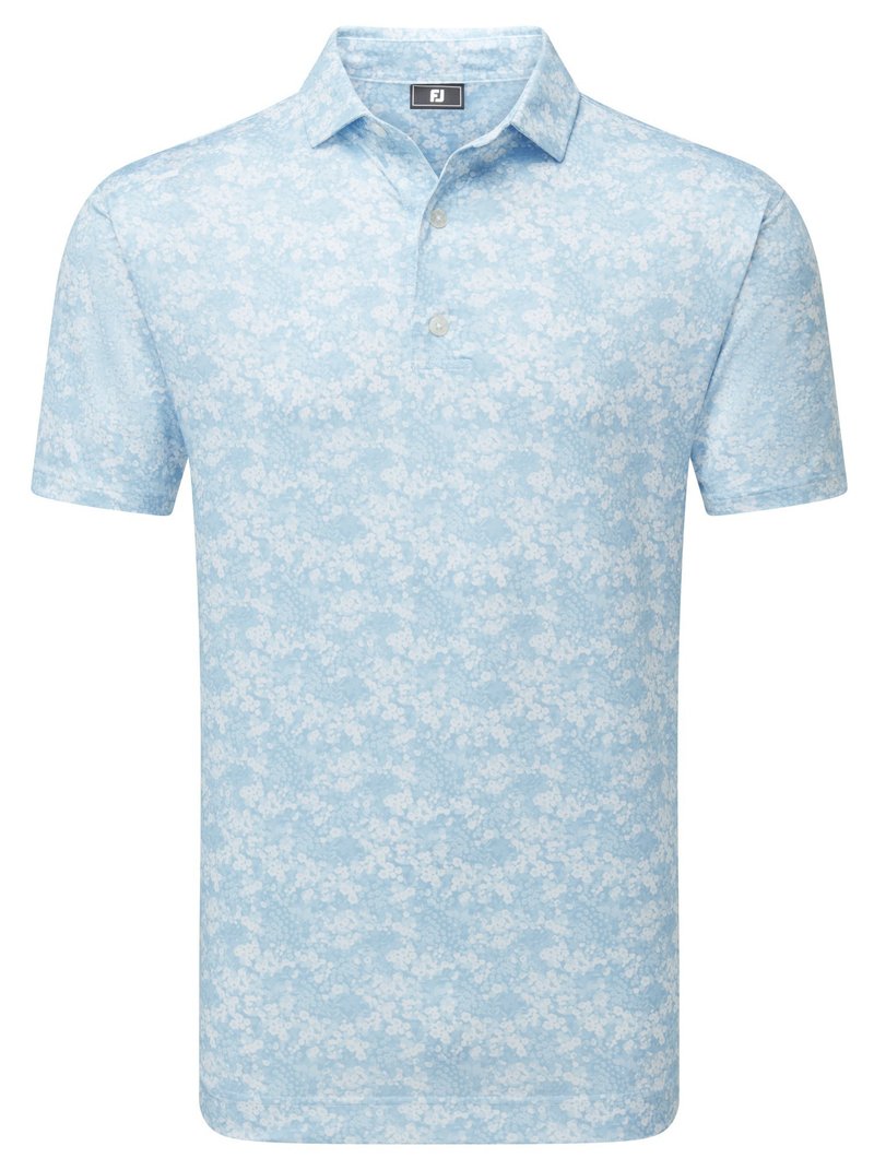 FootJoy GARDEN PRINT polo da uomo, air blue