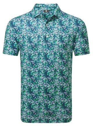 FootJoy Garden Print Lisle polo da uomo, navy