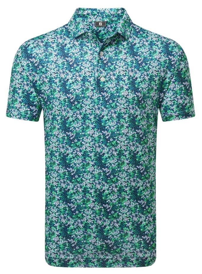 FootJoy Garden Print Lisle polo da uomo, navy