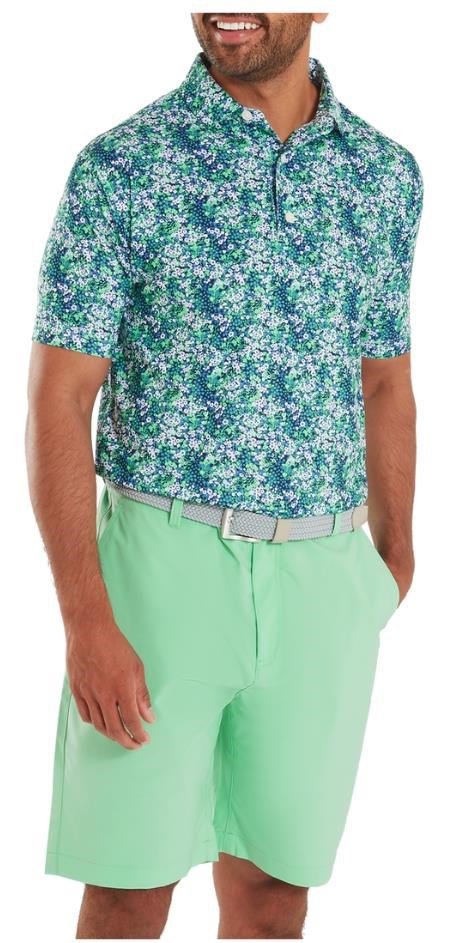 FootJoy Garden Print Lisle polo da uomo, navy
